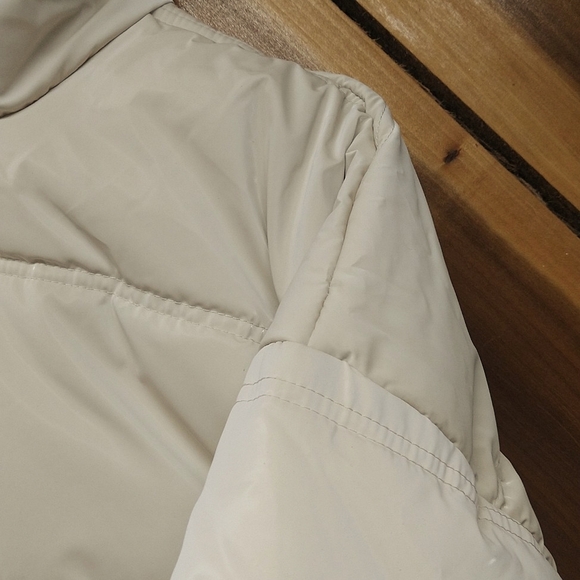 NEW! Women's Iridescent Shine Duvet Puffer Jacket Coat, Light Beige - Wild Fable - Picture 5 of 16